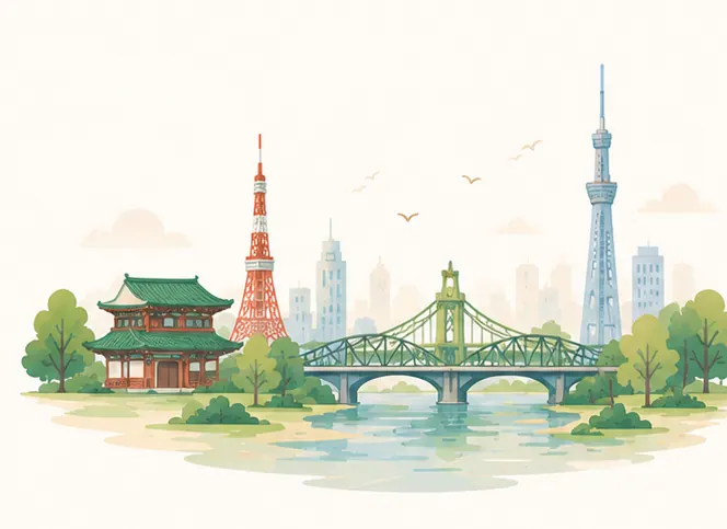 Illustrated Greater Tokyo overview
